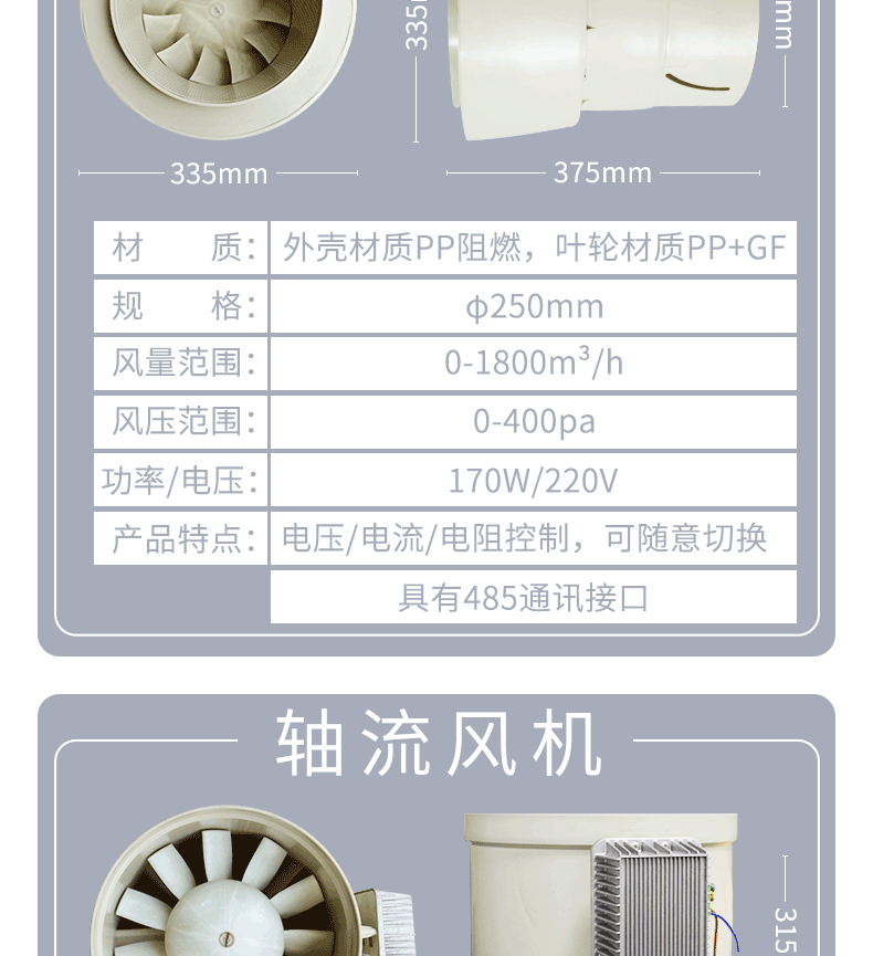 斜流風機參數